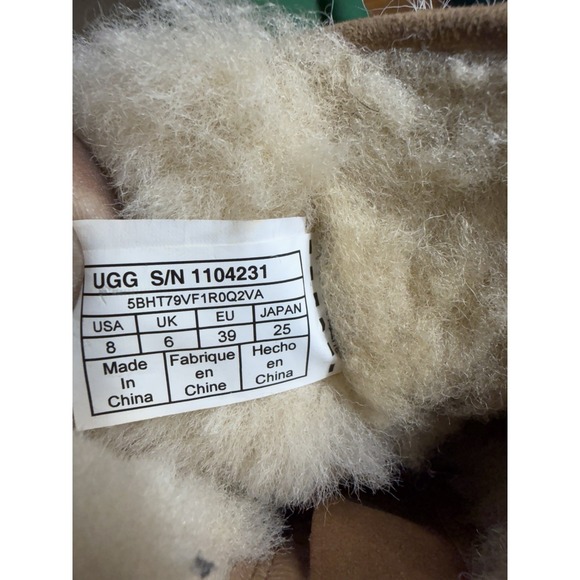 UGG Fluff Punk Womens Ankle Boots Chestnut Suede Toscana Sheepskin Size 8 - Picture 10 of 12